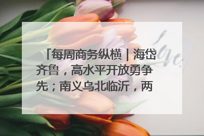 每周商务纵横|海岱齐鲁,高水平开放勇争先;南义乌北临沂,两扇窗里观外贸
